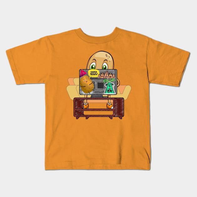 Couch potato Kids T-Shirt by Yugster